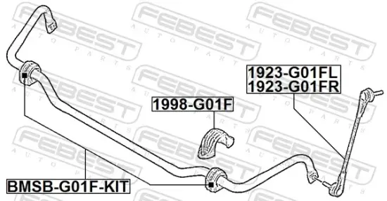 Stange/Strebe, Stabilisator Vorderachse rechts FEBEST 1923-G01FR Bild Stange/Strebe, Stabilisator Vorderachse rechts FEBEST 1923-G01FR