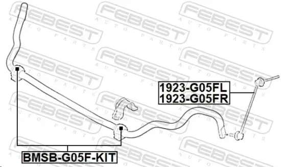 Stange/Strebe, Stabilisator Vorderachse rechts FEBEST 1923-G05FR Bild Stange/Strebe, Stabilisator Vorderachse rechts FEBEST 1923-G05FR