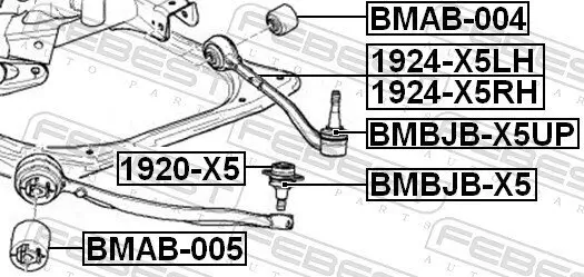 Lenker, Radaufhängung vorne links FEBEST 1924-X5LH Bild Lenker, Radaufhängung vorne links FEBEST 1924-X5LH