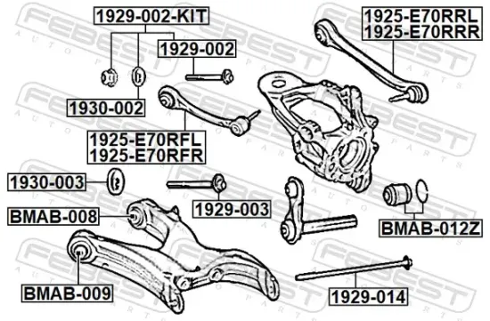 Lenker, Radaufhängung hinter der Achse oben Hinterachse links FEBEST 1925-E70RRL Bild Lenker, Radaufhängung hinter der Achse oben Hinterachse links FEBEST 1925-E70RRL
