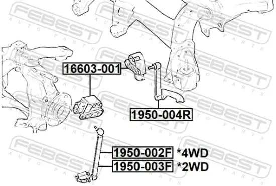 Anlenkerstrebe, Niveauregulierung FEBEST 1950-004R Bild Anlenkerstrebe, Niveauregulierung FEBEST 1950-004R