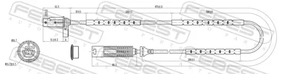 Sensor, Raddrehzahl Hinterachse FEBEST 19606-001 Bild Sensor, Raddrehzahl Hinterachse FEBEST 19606-001