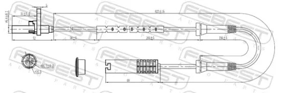 Sensor, Raddrehzahl Vorderachse FEBEST 19606-006 Bild Sensor, Raddrehzahl Vorderachse FEBEST 19606-006