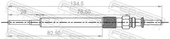 Glühkerze 7 V FEBEST 19642-001 Bild Glühkerze 7 V FEBEST 19642-001