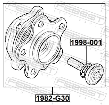Radnabe Hinterachse FEBEST 1982-G30 Bild Radnabe Hinterachse FEBEST 1982-G30