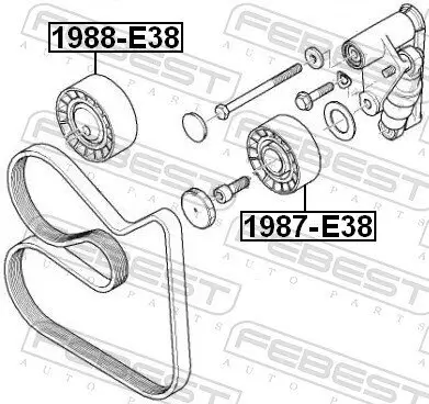 Umlenk-/Führungsrolle, Keilrippenriemen FEBEST 1988-E38 Bild Umlenk-/Führungsrolle, Keilrippenriemen FEBEST 1988-E38