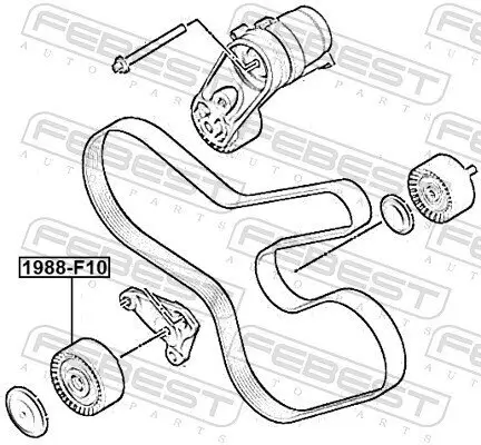 Umlenk-/Führungsrolle, Keilrippenriemen FEBEST 1988-F10 Bild Umlenk-/Führungsrolle, Keilrippenriemen FEBEST 1988-F10