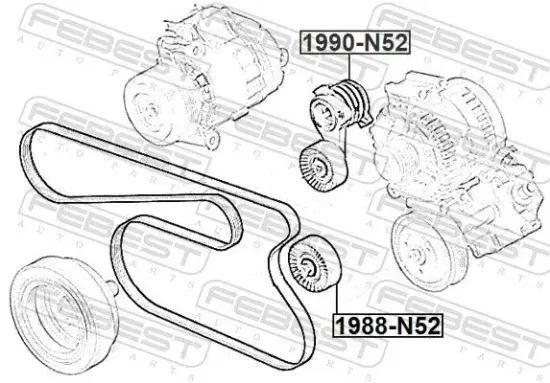 Umlenk-/Führungsrolle, Keilrippenriemen FEBEST 1988-N52 Bild Umlenk-/Führungsrolle, Keilrippenriemen FEBEST 1988-N52