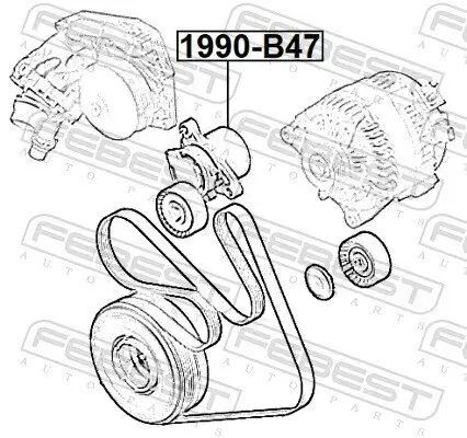 Riemenspanner, Keilrippenriemen FEBEST 1990-B47 Bild Riemenspanner, Keilrippenriemen FEBEST 1990-B47