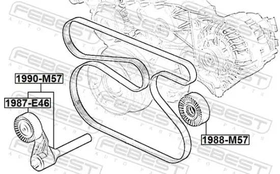 Riemenspanner, Keilrippenriemen FEBEST 1990-M57 Bild Riemenspanner, Keilrippenriemen FEBEST 1990-M57