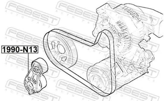 Riemenspanner, Keilrippenriemen FEBEST 1990-N13 Bild Riemenspanner, Keilrippenriemen FEBEST 1990-N13