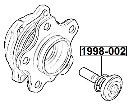 Achsschraube, Antriebswelle Vorderachse FEBEST 1998-002 Bild Achsschraube, Antriebswelle Vorderachse FEBEST 1998-002