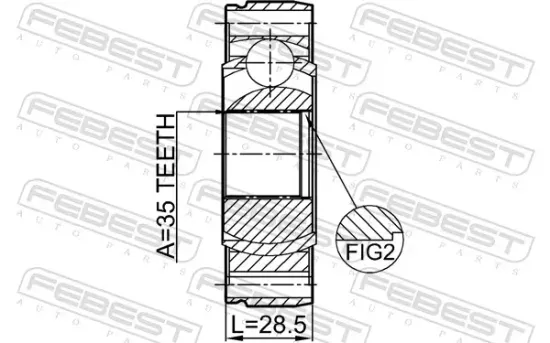 Gelenk, Gelenkwelle FEBEST 2011-JKSHA Bild Gelenk, Gelenkwelle FEBEST 2011-JKSHA