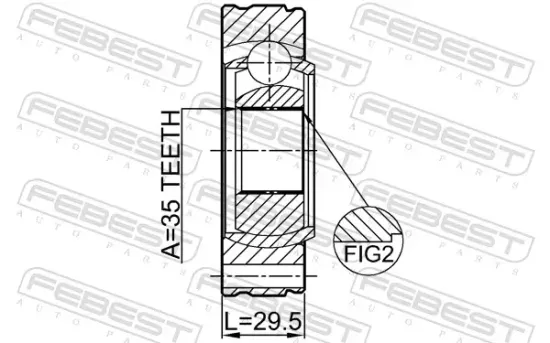 Gelenk, Gelenkwelle FEBEST 2011-JLSHA Bild Gelenk, Gelenkwelle FEBEST 2011-JLSHA
