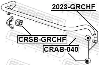 Stange/Strebe, Stabilisator Vorderachse FEBEST 2023-GRCHF Bild Stange/Strebe, Stabilisator Vorderachse FEBEST 2023-GRCHF