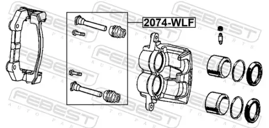 Führungshülsensatz, Bremssattel Vorderachse FEBEST 2074-WLF Bild Führungshülsensatz, Bremssattel Vorderachse FEBEST 2074-WLF