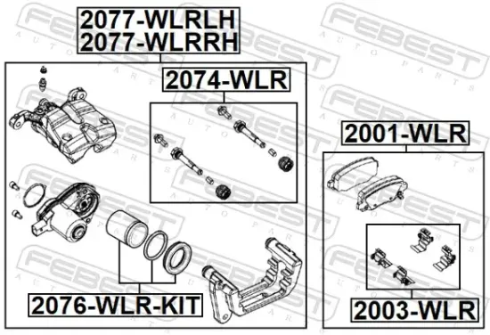 Führungshülsensatz, Bremssattel Hinterachse FEBEST 2074-WLR Bild Führungshülsensatz, Bremssattel Hinterachse FEBEST 2074-WLR