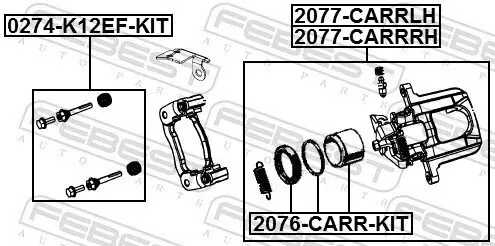 Reparatursatz, Bremssattel FEBEST 2076-CARR-KIT Bild Reparatursatz, Bremssattel FEBEST 2076-CARR-KIT