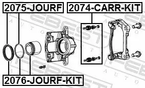 Reparatursatz, Bremssattel Vorderachse FEBEST 2076-JOURF-KIT Bild Reparatursatz, Bremssattel Vorderachse FEBEST 2076-JOURF-KIT