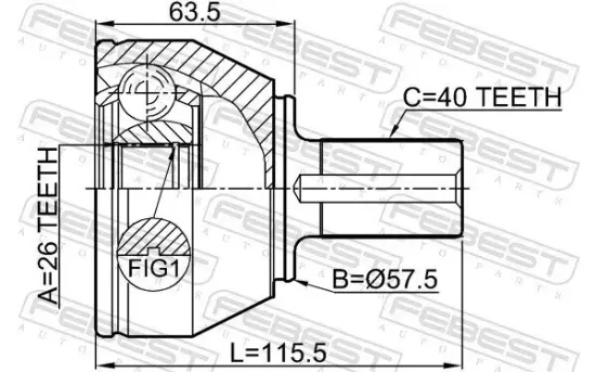 Gelenksatz, Antriebswelle radseitig Vorderachse FEBEST 2110-CA223 Bild Gelenksatz, Antriebswelle radseitig Vorderachse FEBEST 2110-CA223