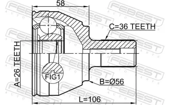 Gelenksatz, Antriebswelle FEBEST 2110-CB4TD Bild Gelenksatz, Antriebswelle FEBEST 2110-CB4TD