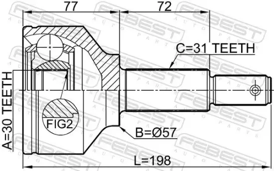 Gelenksatz, Antriebswelle FEBEST 2110-TTF330 Bild Gelenksatz, Antriebswelle FEBEST 2110-TTF330