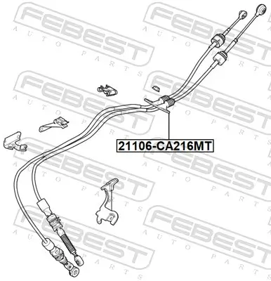 Seilzug, Schaltgetriebe FEBEST 21106-CA216MT Bild Seilzug, Schaltgetriebe FEBEST 21106-CA216MT