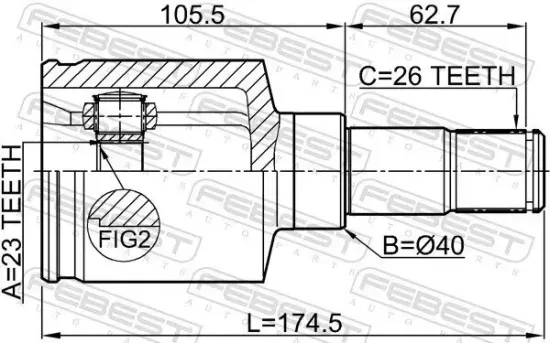 Gelenksatz, Antriebswelle FEBEST 2111-CB320ATLH Bild Gelenksatz, Antriebswelle FEBEST 2111-CB320ATLH