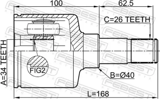 Gelenksatz, Antriebswelle FEBEST 2111-GE30MTLH Bild Gelenksatz, Antriebswelle FEBEST 2111-GE30MTLH