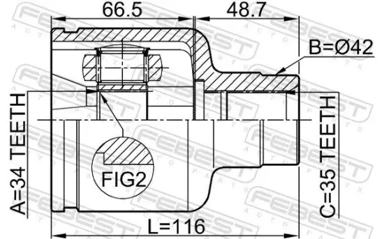 Gelenksatz, Antriebswelle getriebeseitig Vorderachse rechts FEBEST 2111-GE30RH Bild Gelenksatz, Antriebswelle getriebeseitig Vorderachse rechts FEBEST 2111-GE30RH