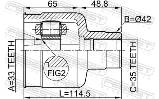 Gelenksatz, Antriebswelle FEBEST 2111-GERH Bild Gelenksatz, Antriebswelle FEBEST 2111-GERH