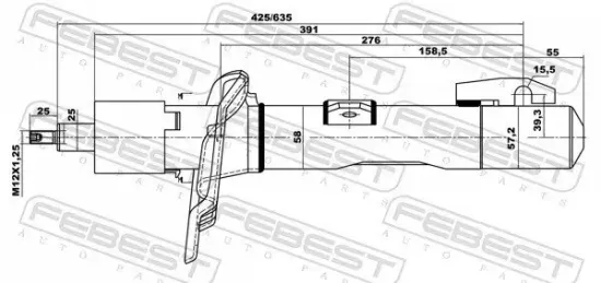 Stoßdämpfer Vorderachse FEBEST 21110-003F Bild Stoßdämpfer Vorderachse FEBEST 21110-003F