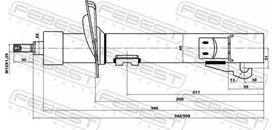 Stoßdämpfer Vorderachse FEBEST 21110-008F-KIT Bild Stoßdämpfer Vorderachse FEBEST 21110-008F-KIT