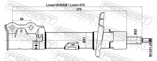 Stoßdämpfer Vorderachse links FEBEST 21110-013FL Bild Stoßdämpfer Vorderachse links FEBEST 21110-013FL