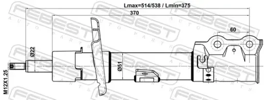 Stoßdämpfer Vorderachse rechts FEBEST 21110-013FR Bild Stoßdämpfer Vorderachse rechts FEBEST 21110-013FR