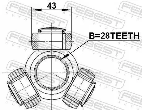 Tripodestern, Antriebswelle FEBEST 2116-CA220 Bild Tripodestern, Antriebswelle FEBEST 2116-CA220