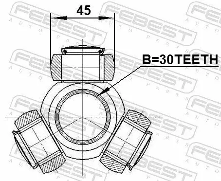 Tripodestern, Antriebswelle FEBEST 2116-TRD Bild Tripodestern, Antriebswelle FEBEST 2116-TRD