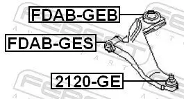 Trag-/Führungsgelenk Vorderachse unten FEBEST 2120-GE Bild Trag-/Führungsgelenk Vorderachse unten FEBEST 2120-GE