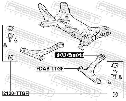 Trag-/Führungsgelenk Vorderachse unten FEBEST 2120-TTGF Bild Trag-/Führungsgelenk Vorderachse unten FEBEST 2120-TTGF