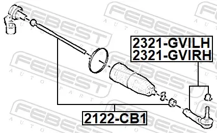 Axialgelenk, Spurstange Vorderachse FEBEST 2122-CB1 Bild Axialgelenk, Spurstange Vorderachse FEBEST 2122-CB1