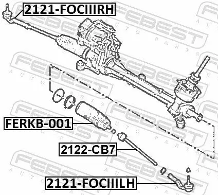 Axialgelenk, Spurstange Vorderachse FEBEST 2122-CB7 Bild Axialgelenk, Spurstange Vorderachse FEBEST 2122-CB7