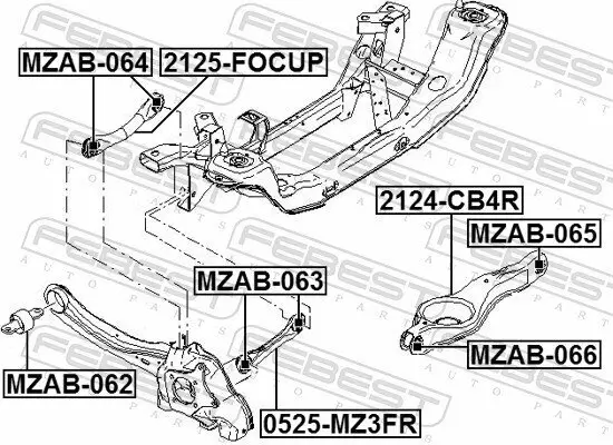 Lenker, Radaufhängung Hinterachse FEBEST 2124-CB4R Bild Lenker, Radaufhängung Hinterachse FEBEST 2124-CB4R