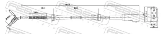 Sensor, Raddrehzahl Vorderachse FEBEST 21606-011 Bild Sensor, Raddrehzahl Vorderachse FEBEST 21606-011