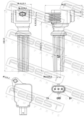 Zündspule FEBEST 21640-005 Bild Zündspule FEBEST 21640-005