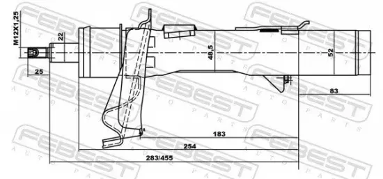 Stoßdämpfer Vorderachse links FEBEST 216651984FL Bild Stoßdämpfer Vorderachse links FEBEST 216651984FL