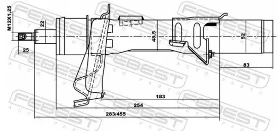 Stoßdämpfer Vorderachse rechts FEBEST 216651985FR Bild Stoßdämpfer Vorderachse rechts FEBEST 216651985FR