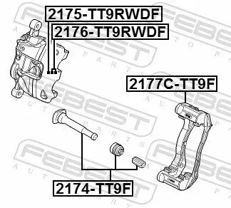 Führungsbolzen, Bremssattel FEBEST 2174-TT9F Bild Führungsbolzen, Bremssattel FEBEST 2174-TT9F