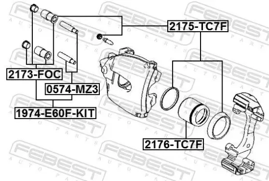 Reparatursatz, Bremssattel FEBEST 2175-TC7F Bild Reparatursatz, Bremssattel FEBEST 2175-TC7F