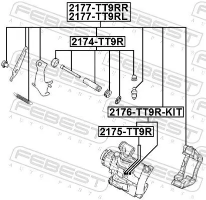 Bremssattel Hinterachse links FEBEST 2177-TT9RL Bild Bremssattel Hinterachse links FEBEST 2177-TT9RL