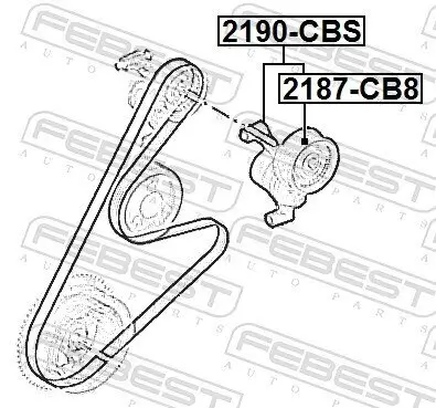 Spannrolle, Zahnriemen FEBEST 2187-CB8 Bild Spannrolle, Zahnriemen FEBEST 2187-CB8